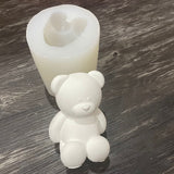 HULIANFU Sitting Position Toy Bear Silicone Candle Molds for Handmade Scented Candle Plaster Cute Bear Injection Mould Home Decor