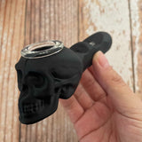HULIANFU Solid Black Silicone Smoking Pipe With Glass Bowl Tobacco Pipe 4 inch