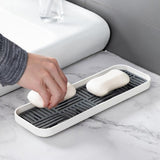HULIANFU Sink Soap Organzier Rack Plastic Bathroom Storage Trays Sponge Holder Tableware Drain Storage Dish Kitchen Storage Accessories