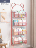 HULIANFU Simple Metal Bookshelf Iron Art Furniture Children  Picture Books Storage Rack Save Space Wall Hanging Shelf Bookcase Bedroom