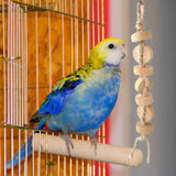 HULIANFU Parrot Swing Chewing Toy Wooden Bird Toys 7 Pcs Small Parrot Chewing Toy Kit Perfect Wooden Bird Toy For Small Parrots Conures