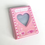 HULIANFU Lovely Bear photo album 3 Inch Love Heart Hollow Kpop Card Binder Name Card Book Photo Album Card Photocard ID Holder 40 Pockets