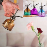 HULIANFU Retro Glass Watering Spray Bottle High-Atomization Nozzle for Garden Plants Leak-Proof 200ML Flower Plant Mister