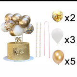 HULIANFU Mini Confetti Balloon Cake Topper Birthday Wedding Party Baby Shower Birthday Decoration Gold Party Decorations