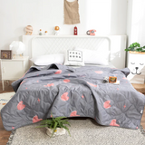 HULIANFU PEIDUO Anti-Mite Summer Cool Quilt Cartoon Thin Quilt Washable Lightweight Duvet Insert 100% Goose Down Filling Double Student