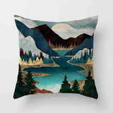 HULIANFU New Japanese Geometric Peak Encrypted Linen Cushion Cover Pillow Cover