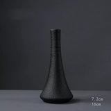 HULIANFU New Black Ceramic Small Vase Home Decoration Crafts Tabletop Ornament Simplicity Japanese-style Decoration