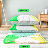 HULIANFU Reusable Vacuum Bag and Pump Cover for Clothes Storing Large Plastic Compression Empty Bag Travel Accessories Storage Container