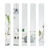 HULIANFU Self-adhesive 10pcs Mirror Surface 3D Acrylic Strip Wall Sticker Living Room TV Back Drop DIY Art Wall Ceiling Edging Edge Decor