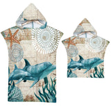 HULIANFU Sea Animals Hooded Beach Towel for Adult Kids Super Soft Childrens Beach Bath Towel Outdoor Poncho Bathrobe Towels