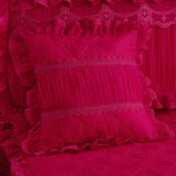 HULIANFU  1 Piece Lace Bed Skirt +2pieces Pillowcases bedding set Princess Bedding Bedspreads sheet Bed For Girl bed Cover King/Queen size