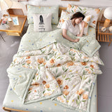 HULIANFU PEIDUO Simple Modern Air Condition Thin Blanket Summer Quilt Cotton Fluffy Plaid Blanket On The Bed Comfortable Comforter