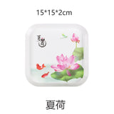 HULIANFU Spit Bones Bone Dish Household Melamine Plastic Dining Table Tray Dried Fruit Residue Snack Residue Dish Snack Dish Vinegar Dish