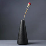 HULIANFU New Black Ceramic Small Vase Home Decoration Crafts Tabletop Ornament Simplicity Japanese-style Decoration
