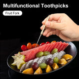 HULIANFU Titanium Outdoor Edc Portable Multi-Purpose Toothpick Bottle Fruit Fork Camping Tool Toothpick Tube Is More Durable Than Floss