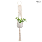 HULIANFU Macrame Handmade Plant Hanger Baskets Flower Pots Holder Balcony Hanging Decoration Knotted Lifting Rope Home Garden Supplies
