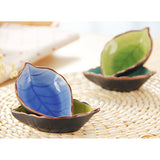 HULIANFU Japanese Leaf Ceramic Sauce Dish Kitchen Seasoning Plate Ice Cracked Glaze Sauce Small Dishes Fish Shaped Bowl For Kitchen
