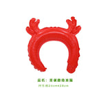 HULIANFU 2023 5pcs Christmas Hair Band Foil Inflate Balloons Santa Claus Snowman Headbands Balloon Kids Christmas Gifts Toys Balloon Balls