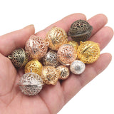 HULIANFU 2023 5Pcs Hollow Metal Jingle Bells Christmas Tree Decoration Family Craft Ornaments DIY Handmade Earrings Accessories Material