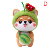 HULIANFU Non-Finished Felt Kit Cute Animal Collection Panda Squirrel Cat Penguin Doll Wool Felt Poked Kitting DIY Felting Materials