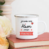 HULIANFU Merci Maîtresse/Atsem Print Coffee Mug Creative Enamel Cups Drinks Water Milk Cup Mug School Home Handle Drinkware Teacher Gifts