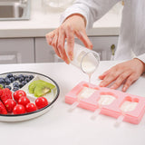 HULIANFU Silicone Ice Cream Mold Popsicle Siamese Molds with Lid DIY Homemade Ice Lolly Mold Cartoon Cute Image Handmade Kitchen Tools