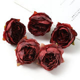 HULIANFU 2023 Silk Peony Artificial Flowers Head Pink Peonies Champagne Fake Flower For Home Wedding Decoration Accessories DIY Handmade Craft