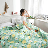 HULIANFU PEIDUO Anti-Mite Summer Cool Quilt Cartoon Thin Quilt Washable Lightweight Duvet Insert 100% Goose Down Filling Double Student