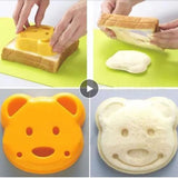 HULIANFU Teddy Bear Sandwich Mold Toast Bread Making Cutter Mould Cute Baking Pastry Tools Children Interesting Food Kitchen Accessories