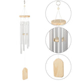 HULIANFU Silver 6 Tube Wind Chime Chapel Bells Wind Chimes Door Wall Hanging Ornament Home Garden Outdoor Decor Wind Chimes
