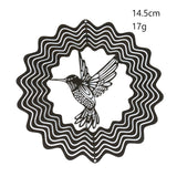 HULIANFU Stainless Steel 3D Rotating Wind Chimes Hummingbird Life Tree Owl Hanging Ornaments Outdoor Home Garden Farmhouse Spiner Decor