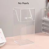 HULIANFU Pearl Cosmetic Brush Holder Transparent Acrylic Cosmetic Brush Container Dustproof Beauty Makeup Tools Organizer Pen Storage Box