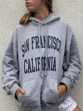 hulianfu Sweat Cute Letter Print Hoodie Woman Spring Pocket Cotton Thick Warm Pull Hoodies Girl Fashion Streetwear Y2k Sweatshrit