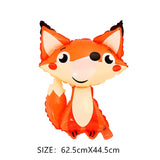 HULIANFU Jungle Cartoon Animal Balloon Rabbit Fox Penguin Hippo Tiger Crocodile Aluminum Foil Balloon Zoo Party Children  Toy