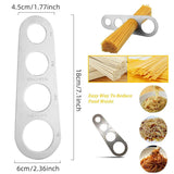 HULIANFU Stainless Steel Spaghetti Ruler Pasta Measuring Device Spaghetti Kitchen Gadget 4-hole Rice Noodle Measuring Device Pasta Cutter