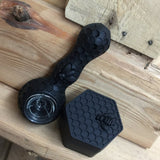 HULIANFU Solid Black Silicone Smoking Pipe With Glass Bowl Tobacco Pipe 4 inch