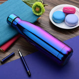 HULIANFU Travel Drinking Kettle Outdoor Sport Water Bottle 500ml Double Wall Stainles Steel Thermos Cup Leakproof Insulated Vacuum Flask