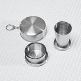 HULIANFU Portable Stainless Steel  Coffee Mug Foldable Cup 75ml/150ml/250ml Outdoor Travel Collapsible Telescopic  Hiking Camping Water