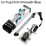 HULIANFU Waterproof LED Aquarium Lights Fish Tank Light Bar Blue/White 19/29/39/49CM Submersible Underwater Clip Lamp Aquatic Decor EU