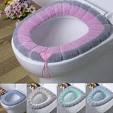 HULIANFU Winter Warmer Toilet Seat Cover Mat Bathroom Toilet Pad Cushion with Handle Thicker Soft Washable Closestool Warmer Accessories