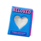 HULIANFU Kpop Card Binder 3inch Photo Album Hollow Love Heart Model Photocard Holder Plaid Album Instax Mini Album For Cards Collect Book