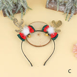HULIANFU 2023 Christmas Headbands Santa Tree Elk Antlers Headband Kids Adult Headwear Reindeer Ornaments Christmas Decor Party Cosplay Gifts