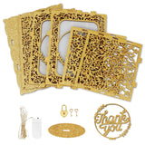 HULIANFU OurWarm Gold Wedding Card Box with Lock Wood Gift Box Holder with Clear Acrylic and String Light Design for Party Decorations