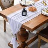 HULIANFU Sheer Chiffon Luxury Solid Color Table Runner Rustic Boho Wedding Party Bridal Shower Birthday Home Christmas Decoration
