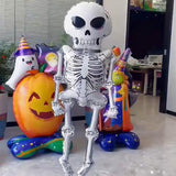 HULIANFU Large 86x165cm Skeleton Man Balloons Halloween Decorations Globos Scary Halloween Skull Ballons Halloween Party Home Decorations