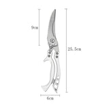 HULIANFU Kitchen Scissors Chicken Bone Scissors Chicken Duck Fish Cutter Shears Stainless Steel Scissors Scale Clean Cook Scissors Knife