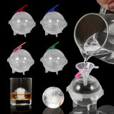 HULIANFU Round 4 Cavity Ice Mould Ice Ball Maker DIY Ice Cream Mold Plastic Whiskey Ice Cube Tray Bar Accessories Tool форма для льда