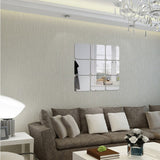HULIANFU Self-adhesive 3D Square Acrylic Mirror Wall Stickers DIY Free Combination Stickers For Living Room Porch Background Decoration