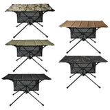 HULIANFU Outdoor Folding Table with Net Pocket Portable Foldable Aluminum Alloy Desk for Picnic Camping Garden Barbecue Desk Table