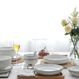 HULIANFU White Dinner Plate Set Ceramic Kitchen Plate Tableware Set Food Dishes Rice Salad Noodles Bowl Soup Kitchen Cook Tool 1pc